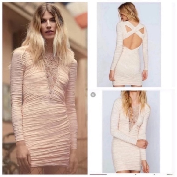 🔮EPIC & RARE🔮Free People Chic 80’s 90’s Rocker Vibe Sequin Lace Bodycon Dress - Picture 5 of 16